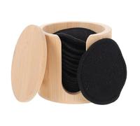 TOVINANNA 16 Piezas Unidades Discos Desmaquillantes de Material de Bambú Reutilizables Esponjas Faciales Portátiles para Limpieza Profunda y Control de Grasa Compacto para Epidermis Mixta y