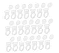 TOVINANNA 1bolsa Anillos Portadores Ajustables Para Pigmentos y Tinta Accesorios De Maquillaje Profesionales Para Salones y Manicura Paquete De Unidades Blancas