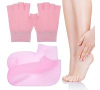 TOVINANNA 1Juego Guantes y Calcetines Hidratantes de Gel para Manos y Pies Hidratación Profunda Guantes Sin Dedos para Cuidado de Manos y Spa