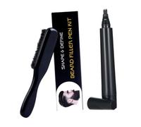 TOVINANNA 1juego Herramientas Para Cuidado Barba Kit De Cepillo y Lápiz Para Estilizar Barba Incluye Cepillo De Cerda De Jabalí y Lápiz Para Rellenar