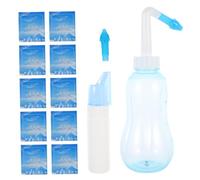 TOVINANNA 1juego Lavado Nasal Portátil Sal y Botella De Spray Limpiador Nasal Para Adultos Para Aliviar La Congestión Color Azul