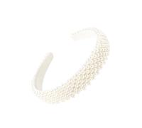 TOVINANNA 1pieza Diadema De Perlas Para Mujeres Mano Ancha y Antideslizante Accesorio De Moda Para y Color Blanco