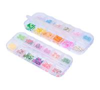 TOVINANNA 2 Cajas Pegatinas para Uñas Adhesivas Rebanadas de Arte de Uñas de Arcilla Polimérica Seguras y Amigables Piel en Navidad Varios estilos