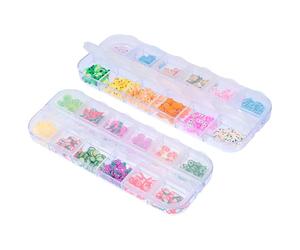 TOVINANNA 2 Cajas Pegatinas para Uñas Adhesivas Rebanadas de Arte de Uñas de Arcilla Polimérica Seguras y Amigables Piel en Navidad Varios estilos