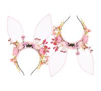 TOVINANNA 2 Diademas Orejas De Conejo Tocado Floral Para Fiesta Accesorio De Hada