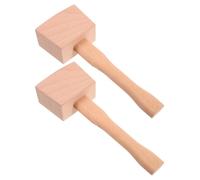 TOVINANNA 2 Mazos de Madera Khaki para Carpintería y Trituración de Hielo, Herramienta Manual Multifuncional de Alta Resistencia para Proyectos DIY y Amantes del Whisky