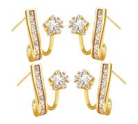 TOVINANNA 2 Pares Accesorios De Aretes Pendientes Oro Tachuelas Acero Joyería De Aretes Decoraciones De Orejas De Estrellas De Declaración De Mujer De Metal Cobre Dorado