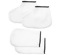 TOVINANNA 2 pares Guantes y Calcetines para Parafina Gruesos para Manos y Pies Agrietados Exfoliantes Hidratantes Compatibles con Spa y Calentadores de Cera de