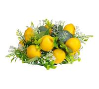 TOVINANNA 2 Piezas Anillo Artificial de Limón Amarillo de Primavera para Decoración de Mesa, sin Mantenimiento, Detalle Realista, Estilo Rústico y Francés para Fiestas y Vacaciones