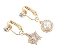 TOVINANNA 2 Piezas Anillo de Ombligo de Circón Falso Aro de Ombligo Clip Joyería para Mujer Anillo Colgante para Fiestas