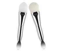 TOVINANNA 2 Piezas Aplicador de pincel de de silicona Herramienta de máscara de bricolaje cepillo para corporal cepillo de máscara de silicona fibra Plata