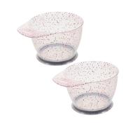 TOVINANNA 2 Piezas Bol para Mezclar Tinte de Cabello de Plástico Rosa con Base Antiderrame y Bordes Antideslizantes para Uso Profesional en Salones de Belleza