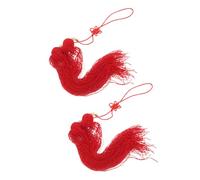 TOVINANNA 2 Piezas Borla Colgante Roja para Espada Tai Chi Diseño Seguro Antidesprendimiento Accesorio Esencial para Entrenamiento y Competición de Artes Marciales