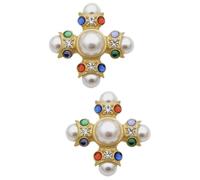 TOVINANNA 2 Piezas Broche Barroco Broche De La Cruz De Perla Joyas De Mujer Pasador Decorativo Broche De Bufanda Broche De Perlas Retro Broche Pin Mujer Broches Para Ropa Aleación