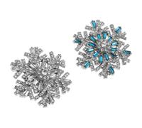 TOVINANNA 2 Piezas Broche de Copo de Giratorio Brillantes Joyería de Gemas de Imitación Broche de Solapa para Abrigo de Invierno Obsequio para Madres y Novias Llamativo para Mujer