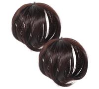 TOVINANNA 2 piezas Complemento de Cabello para Mujer Clip de Sujeción para Cabello Liso la Parte Superior Peluca Ligera para Cubrir Canas Color Marrón Oscuro Uso Cómodo y Seguro
