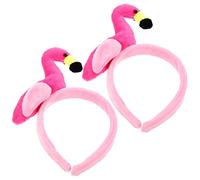TOVINANNA 2 Piezas diadema de flamenco Venda cabello banda diademas tropical fiesta hawaiana accesorios flamencos accesorios para fiestas hawaianas tocado luau paño Rosy