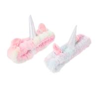 TOVINANNA 2 Piezas Diademas de Unicornio para Mujer, Banda Cabello de Spa y Maquillaje, Suaves y Cómodas, Tamaño Único, Colores 7 Arcoíris Púrpura, Adecuado para Lavado Facial, Ducha y