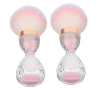 TOVINANNA 2 Piezas herramientas de belleza cepillos de esmalte de uñas Cepillos de arte de uñas cepillo para fregar los dedos cepillo para limpiar el polvo de las uñas el plastico rosa