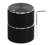 TOVINANNA 2 Piezas Perilla de Control de Volumen para Guitarra Aleación de Aluminio Negro de 25x15mm Forma Redonda y Cúpula para Reemplazo y Ajuste Profesional de Sonido