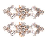 TOVINANNA 2 Piezas Pinzas para Zapatos Planos Gemas de Imitación, Clips Decorativos para Boda y Fiesta, Accesorios Joya Dorados para Tacones y Sandalias, Elegante para Novia