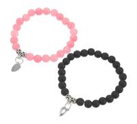 TOVINANNA 2 Piezas Pulsera para y Diseño Elástico de Cuarzo Rosa y, Obsequio Original y Relación a Distancia