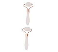 TOVINANNA 2 Piezas rodillo masaje facial varita masaje rodillo facial vibratorio - Masajeador facial jade - Herramienta cuidado facial masajeador cuello rodillo jade manual