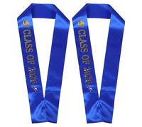 TOVINANNA 2 Piezas Sash de Graduación Elegante para Temporada 2026, Color Azul, Material Satinado, Ligero Alta Visibilidad para Celebraciones al Aire Libre y Año