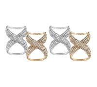 TOVINANNA 2 Series Anillos De Bufanda Diamantes Imitación Clips Para Chal Y Corbatas De Mujer Hebillas Elegantes Para Bufandas Color Dorado Y Plateado Accesorios De Moda 2 Piezas*2