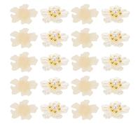 TOVINANNA 20 Adornos Acrílicos para Uñas Perlas Blancas y Flores 3D Decoración de Uñas Dijes con Diseño Floral Set de 20 Piezas para Manicura Creativa