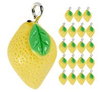 TOVINANNA 20 Dijes de Limón de Resina Amarilla para Hacer Joyería Diy, Colgantes Fáciles de Usar para Pulseras y Collares Diseño Fresco y Atractivo