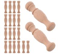 TOVINANNA 20 Piezas de Balaustres de Madera Maciza para Decoración de Muebles y Escaleras, Husillos Artesanales para Manualidades, Pilares Romanos Tallados 7.2x1.8 Cm, Uso en Vinotecas