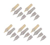 TOVINANNA 20 Puntas de Repuesto para Pluma Estilográfica de Acero, Surtido 0.38 Ef, 0.5 F y 0.5 Mm, Color Plata, Compatibles para Caligrafía, Escritura y Pintura Artística, Accesorios