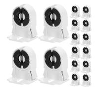TOVINANNA 20 Soportes para Tubo Fluorescente Tipo Lineal con Contacto de Cobre Base Tubular ABS para Lámpara de Pared y Techo Compatible con Conversión a LED Paquete de 20 Unidades para