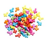 TOVINANNA 200 Cuentas Espaciadoras de Colores Diseño de Cruz para Hacer Joyas, Cuentas Sueltas de Bricolaje para Pulseras y Collares, Material Seguro y Duradero para Manualidades