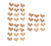 TOVINANNA 200 Piezas de Rodajas de Corazón de Madera Natural, Astillas para Manualidades y Decoración Diy, Tamaño Pequeño, Color Madera Clara, Ideales para San Valentín y Proyectos