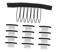 TOVINANNA 24 Piezas Peines para Peluca con Dientes Negros Clips Metálicos para Asegurar Extensiones y Gorras de Accesorios Resistentes para Peinados y Fiestas