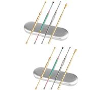 TOVINANNA 2juegos Cucharas Limpiadoras De Oídos De Acero Inoxidable Herramienta Eficaz Para Eliminar Cerumen Diseño Ergonómico y Superficie Suave Para Uso Personal y Viajes