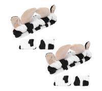 TOVINANNA 2juegos Diademas y Muñequeras de Felpa para Cuidado de Piel para Spa y Maquillaje Accesorios Cabello Suave