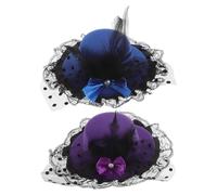 TOVINANNA 2piezas Accesorios Cabello con Sombrero de Copa Estilo Pastillero Tocado Vintage para Fiesta de Té con Clip Lazo y Pluma para Cócteles de Boda y Fiestas de Té para Niñas y Mujeres