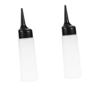 TOVINANNA 2piezas Botellas Aplicadoras Para Tinte De Cabello Botellas De Champú Recargables Para Salón Plásticas Duraderas De Color Negro y Blanco Con Boca Inclinada Para Aplicación Fácil y