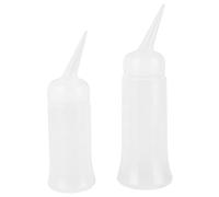 TOVINANNA 2piezas Botellas Aplicadoras Para Tinte De Pelo Botella De Champú Translúcida Aplicador Profesional Con Tapa Angular Para Limpieza Seco Grande y Pequeña Para Salón De Peluquería