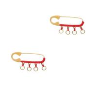 TOVINANNA 2piezas Chinese Brass Safety Pin Brooch Para Bebés Alfiler De Seguridad Vintage Broche Decorativo Cuerda Accesorio De Seguridad Para Nacidos