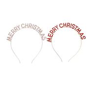 TOVINANNA 2piezas Diadema Gemas de Imitación Diseño Feliz Navidad Conjunto Diademas Elegantes para Fiestas Navideñas Accesorios de Cabello Letras