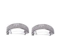 TOVINANNA 2piezas Horquilla De Cristal Gemas De Imitación Pinza Cabello De Moda Para Mujeres y Niñas Plateada