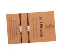 TOVINANNA 2piezas Pulsera Ajustable De Cuerda Trenzada Brazaletes Creativos De Aleación Con Tarjeta De Bendición Para Graduación y Fiestas Regalo Negro