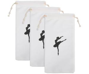 TOVINANNA 3 Bolsas para Zapatos de Baile de Algodón Tamaño 13X27 CM Bolsa Cordón para Zapatillas de Ballet Resistente al Desgaste y Antiarañazos Organizador Práctico para Danza y Puntas