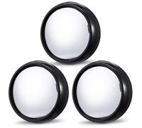 TOVINANNA 3 Espejos Retrovisores para Monitor de Computadora Accesorios para Cubículos de Oficina Espejo Convexo Acrílico Negro Compacto y Portátil para Escritorio