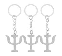 TOVINANNA 3 Llaveros de Psicología de Acero Inoxidable Colgantes Símbolo Psicológico Llaveros Metálicos Creativos Plateados Accesorios Compactos para Llaves de Coche Bolsos y Mochilas