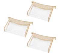 TOVINANNA 3 Piezas Bolsa de Cosméticos Portátil Prueba de Fugas, Tejido Manual Material TPU Adecuado para Viaje y Baño Estilo Boho y Artesanal